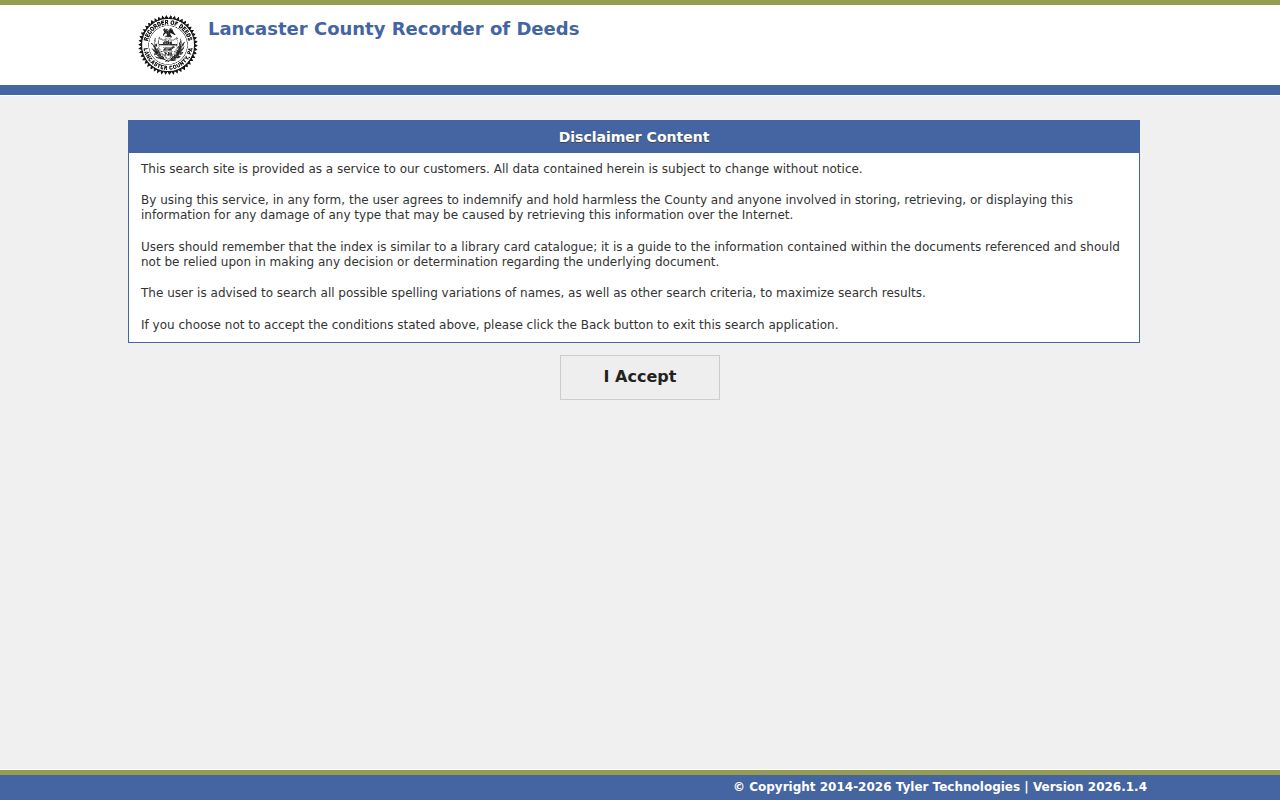 Lancaster County residents directory Recorder public records search